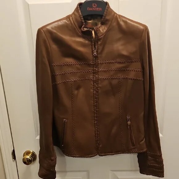 Danier Brown Leather Jacket - Picture 1 of 4